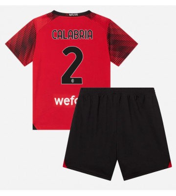 AC Milan Davide Calabria #2 Replica Home Stadium Kit for Kids 2023-24 Short Sleeve (+ pants)